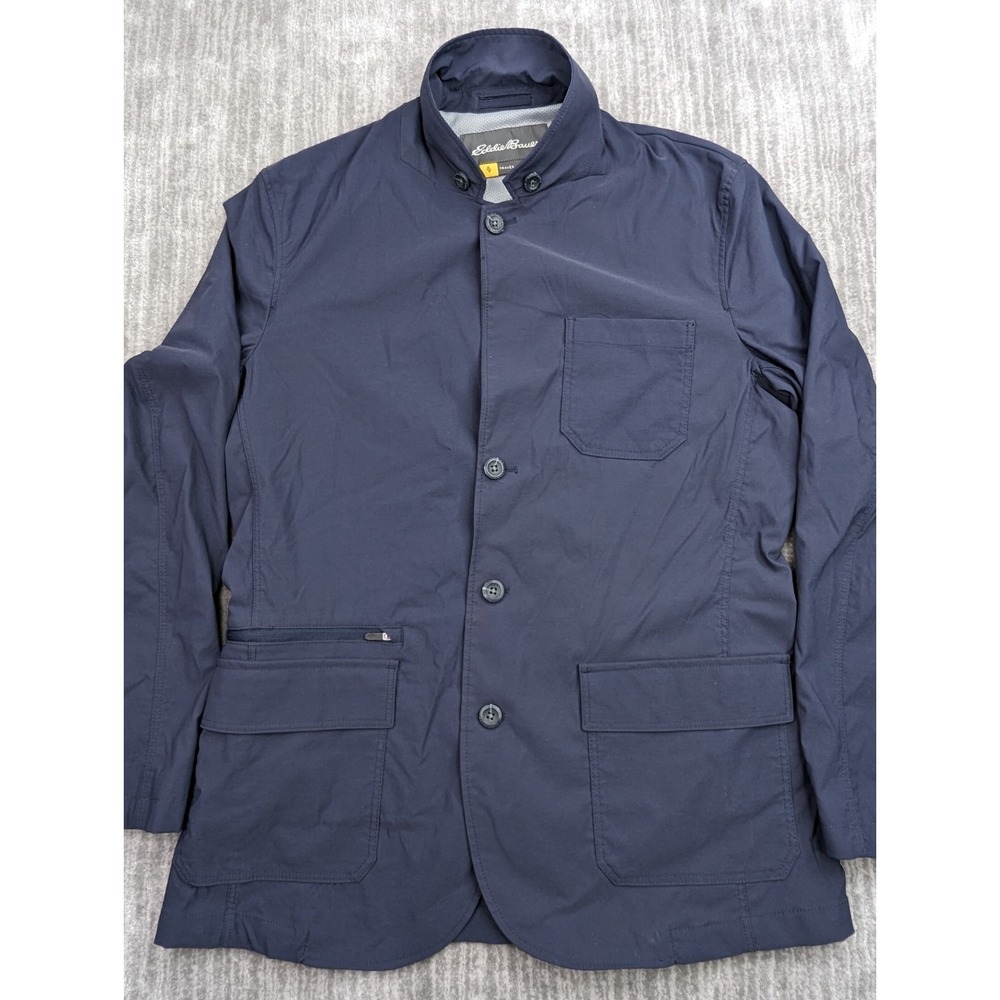 Eddie Bauer Travex Jacket Voyager Blazer Nylon Stretch Mens 42 Blue Navy